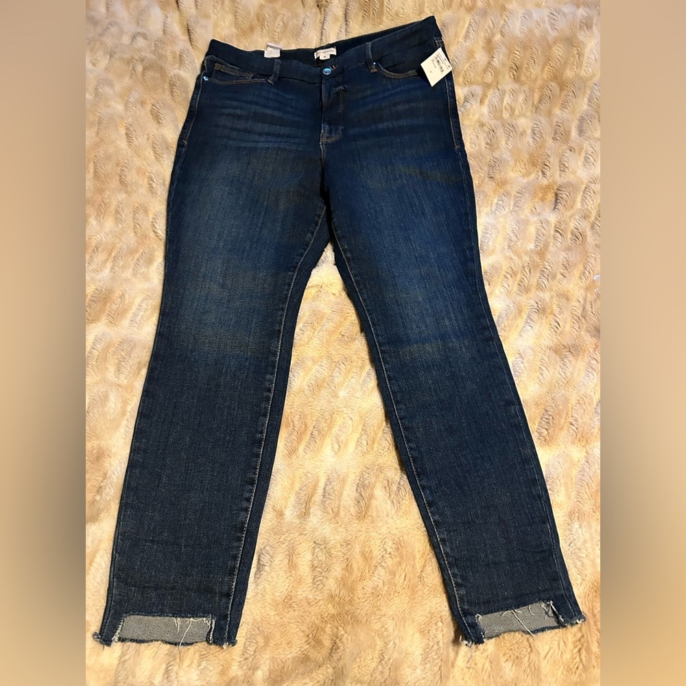 NWT Good American Good Waist Step-Hem Jeans in Indigo 306 Size 16